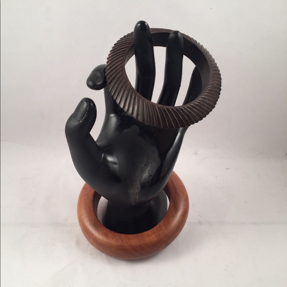 Two Solid Wood Bangle Bracelets - image 5
